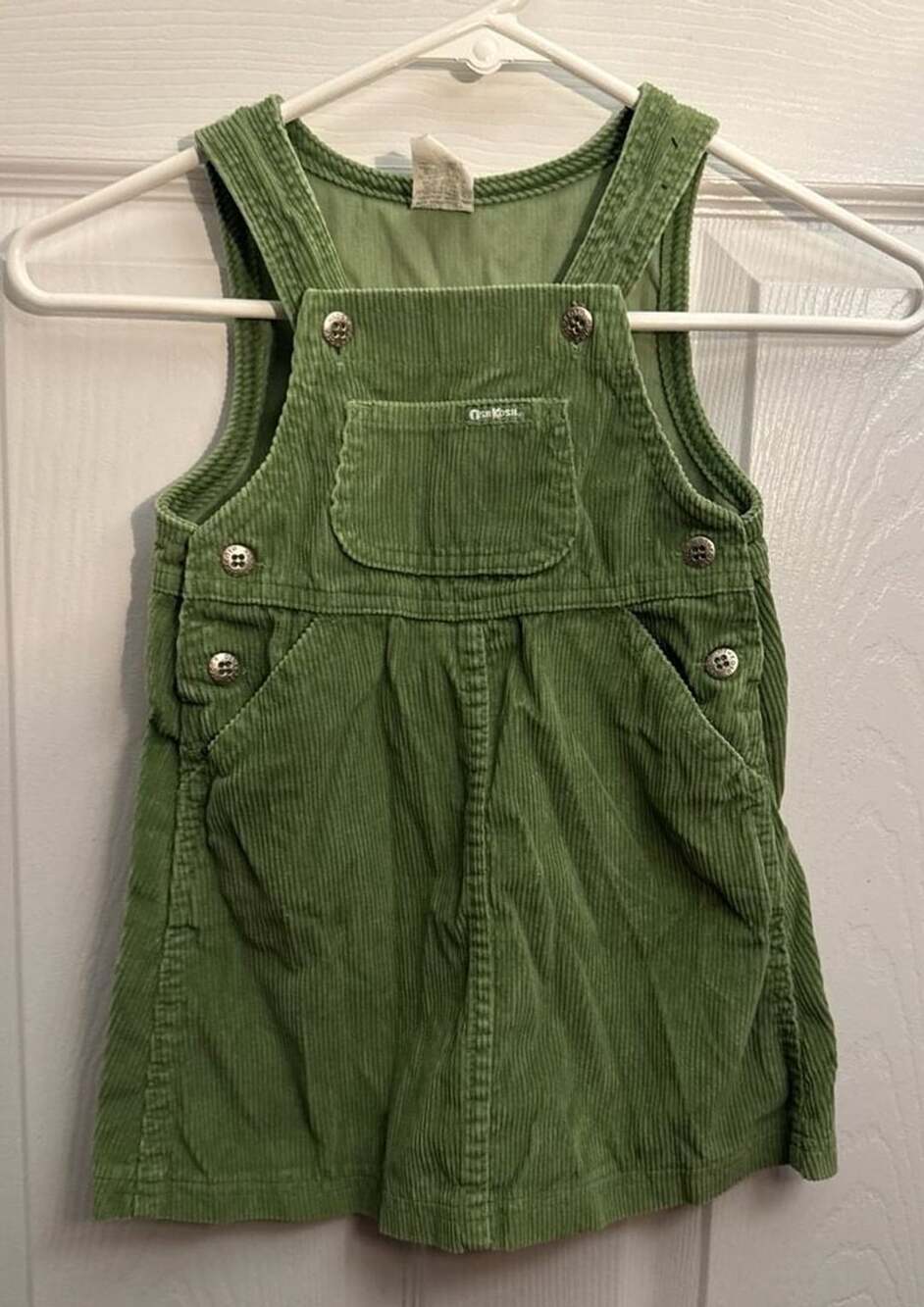 OshKosh B'gosh Green Corduroy Jumper Dress Size 4T